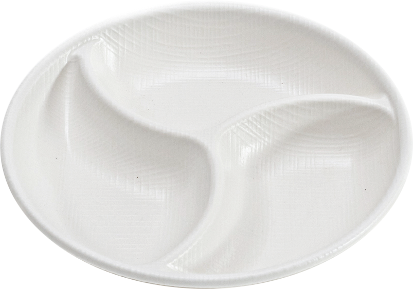 Matte Circle 3-sided Plate 