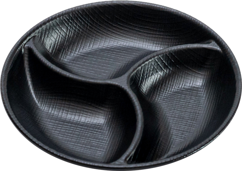 Matte Circle 3-sided Plate 